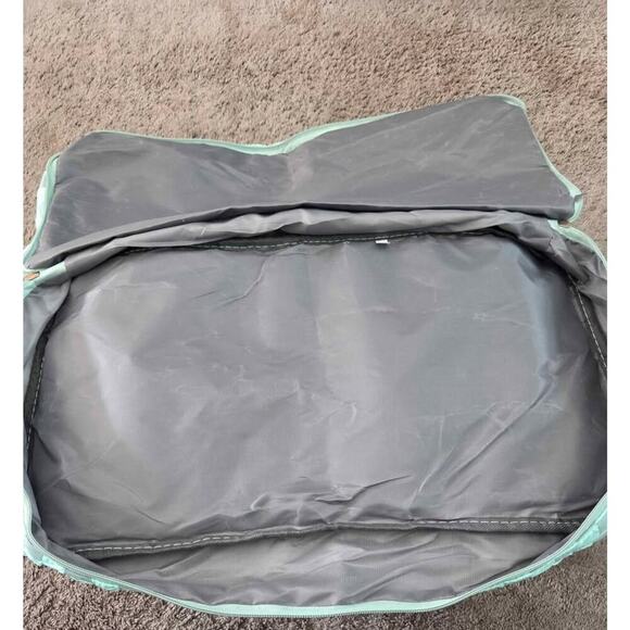 ZUOMANNI Mint Green Checkered Travel Duffel Bag w/ Shoe Compartment Carry-On - Picture 5 of 11